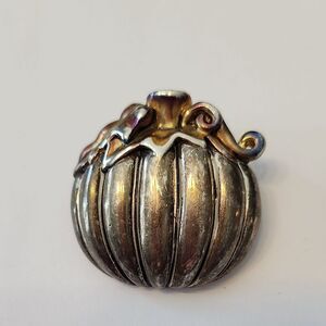 Vintage Silver Pumpkin Brooch Pendant